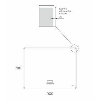 Зеркало Reflexion Party RF4818MN с LED подсветкой сенсором музыкальным блоком 90х70